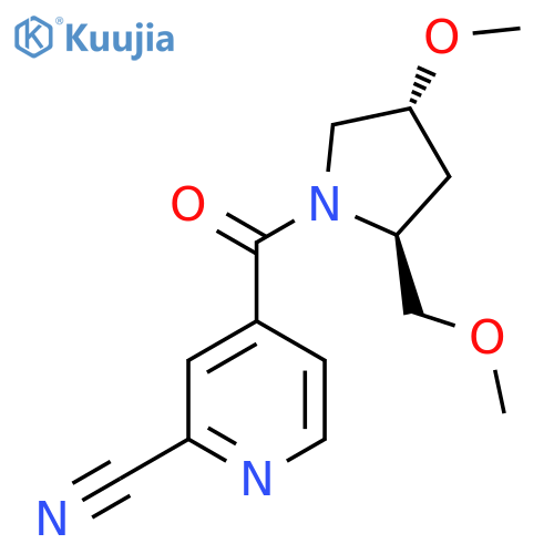 4-(2S,4R)-4-methoxy-2-(methoxymethyl)pyrrolidine-1-carbonylpyridine-2-carbonitrile structure