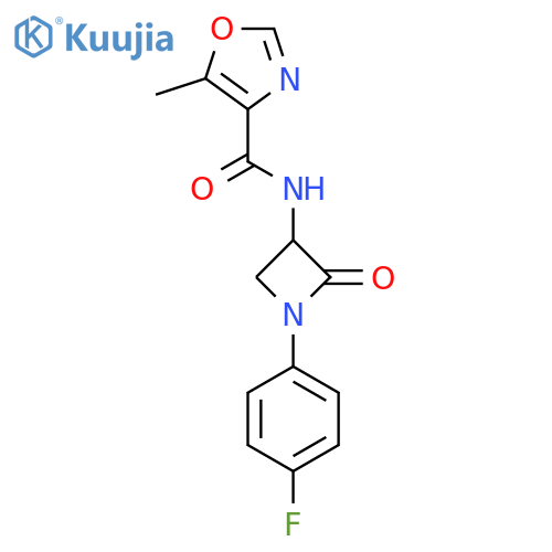 N-[1-(4-Fluorophenyl)-2-oxoazetidin-3-yl]-5-methyl-1,3-oxazole-4-carboxamide structure