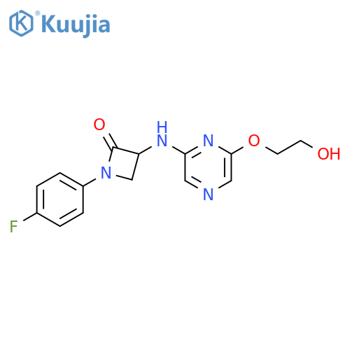 1-(4-Fluorophenyl)-3-[[6-(2-hydroxyethoxy)-2-pyrazinyl]amino]-2-azetidinone structure