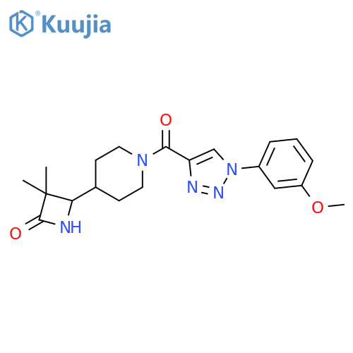 4-[1-[[1-(3-Methoxyphenyl)-1H-1,2,3-triazol-4-yl]carbonyl]-4-piperidinyl]-3,3-dimethyl-2-azetidinone structure