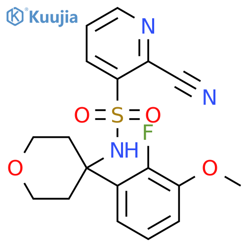 2-Cyano-N-[4-(2-fluoro-3-methoxyphenyl)tetrahydro-2H-pyran-4-yl]-3-pyridinesulfonamide structure