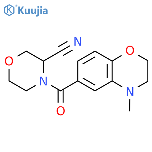 4-(4-methyl-3,4-dihydro-2H-1,4-benzoxazine-6-carbonyl)morpholine-3-carbonitrile structure