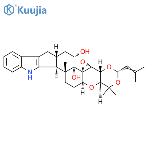 5bH-[1,3]Dioxino[4''',5''':5'',6'']oxireno[3'',4'']pyrano[2'',3'':5',6']benz[1',2':6,7]indeno[1,2-b]indole-5b,6-diol,1,4a,4b,6,7,7a,8,13,13b,13c,14,15,15a,16a-tetradecahydro-1,1,13b,13c-tetramethyl-3-(2-methyl-1-propen-1-yl)-,(3S,4aR,4bR,5aS,5bR,6S,7aR,13bS,13cR,15aS,16aS)- structure