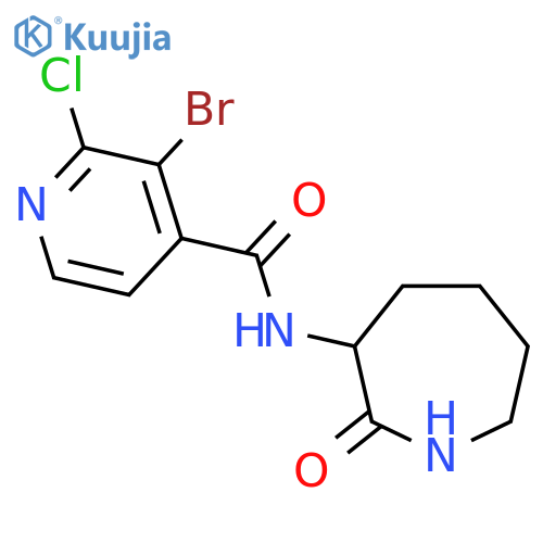 3-Bromo-2-chloro-N-(2-oxoazepan-3-yl)pyridine-4-carboxamide structure