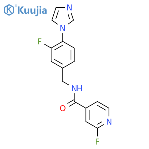 2-Fluoro-n-{[3-fluoro-4-(1h-imidazol-1-yl)phenyl]methyl}pyridine-4-carboxamide structure