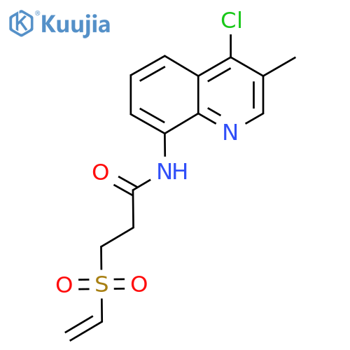 N-(4-chloro-3-methylquinolin-8-yl)-3-(ethenesulfonyl)propanamide structure