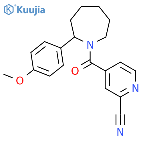 4-[2-(4-Methoxyphenyl)azepane-1-carbonyl]pyridine-2-carbonitrile structure