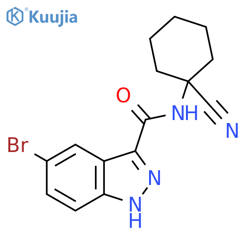 5-Bromo-N-(1-cyanocyclohexyl)-1H-indazole-3-carboxamide structure