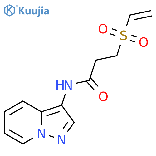 3-(ethenesulfonyl)-N-{pyrazolo1,5-apyridin-3-yl}propanamide structure