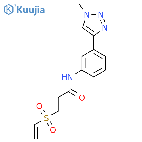 3-Ethenylsulfonyl-N-[3-(1-methyltriazol-4-yl)phenyl]propanamide structure
