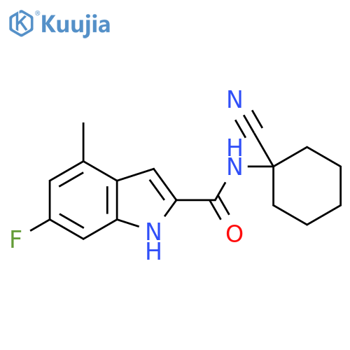 N-(1-Cyanocyclohexyl)-6-fluoro-4-methyl-1H-indole-2-carboxamide structure