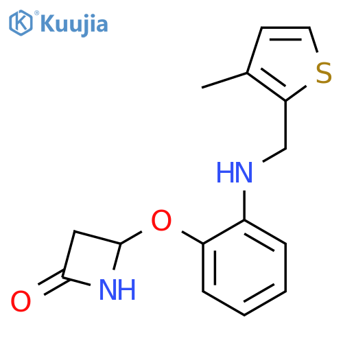 4-(2-{(3-methylthiophen-2-yl)methylamino}phenoxy)azetidin-2-one structure
