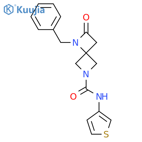 1-benzyl-2-oxo-N-(thiophen-3-yl)-1,6-diazaspiro3.3heptane-6-carboxamide structure