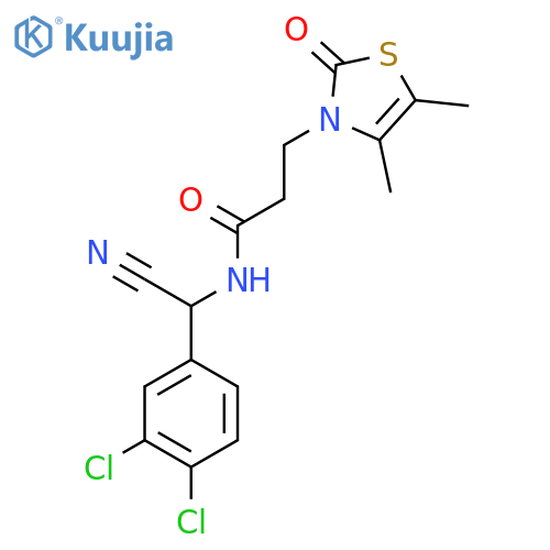 N-[Cyano-(3,4-dichlorophenyl)methyl]-3-(4,5-dimethyl-2-oxo-1,3-thiazol-3-yl)propanamide structure