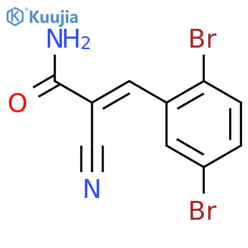 2-Cyano-3-(2,5-dibromophenyl)prop-2-enamide structure