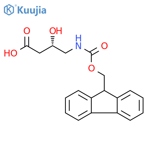 (S)-4-((((9H-Fluoren-9-yl)methoxy)carbonyl)amino)-3-hydroxybutanoic acid structure