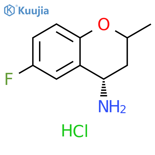 (4S)-6-fluoro-2-methyl-3,4-dihydro-2H-1-benzopyran-4-amine hydrochloride structure