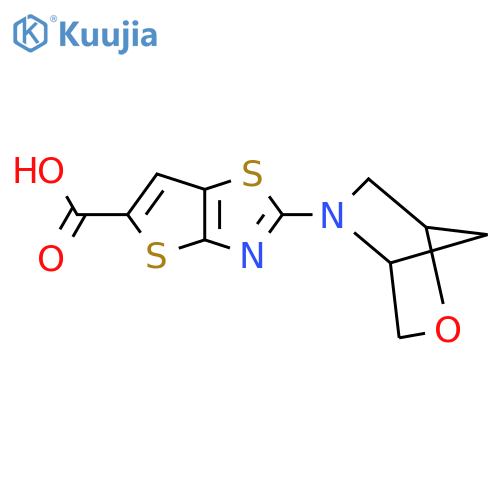 2-{2-oxa-5-azabicyclo2.2.1heptan-5-yl}thieno2,3-d1,3thiazole-5-carboxylic acid structure