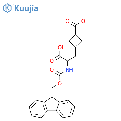 3-{3-(tert-butoxy)carbonylcyclobutyl}-2-({(9H-fluoren-9-yl)methoxycarbonyl}amino)propanoic acid structure