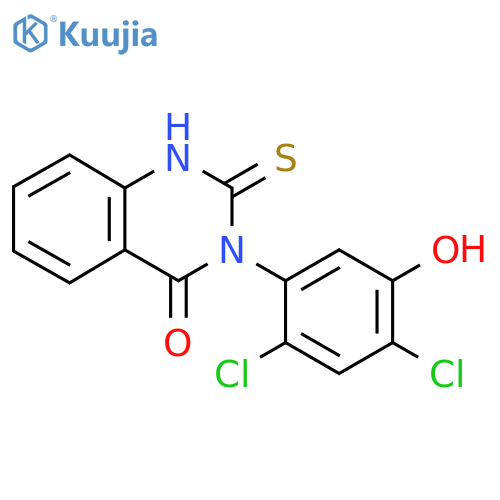 3-(2,4-dichloro-5-hydroxyphenyl)-2-sulfanyl-3,4-dihydroquinazolin-4-one structure