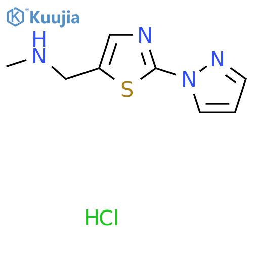 methyl({2-(1H-pyrazol-1-yl)-1,3-thiazol-5-ylmethyl})amine hydrochloride structure