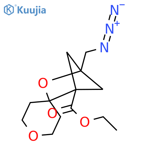 ethyl 4-(azidomethyl)-3-oxaspirobicyclo2.1.1hexane-2,4'-oxane-1-carboxylate structure