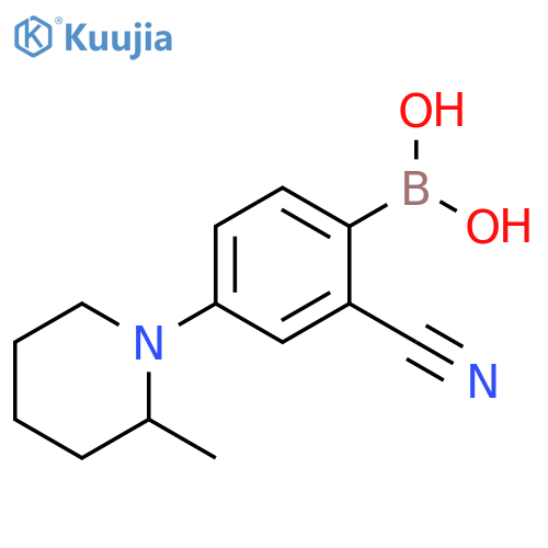 2-Cyano-4-(2-methylpiperidin-1-yl)phenylboronic acid structure