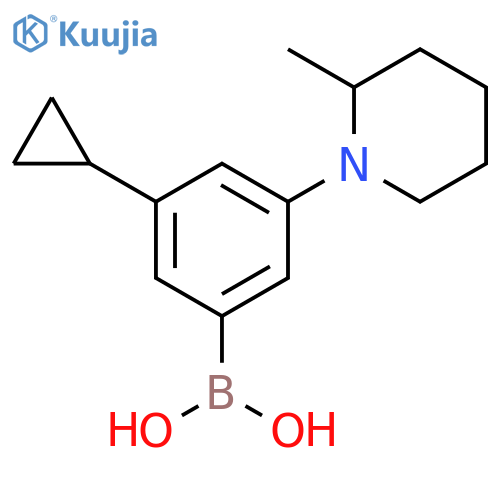 3-Cyclopropyl-5-(2-methylpiperidin-1-yl)phenylboronic acid structure