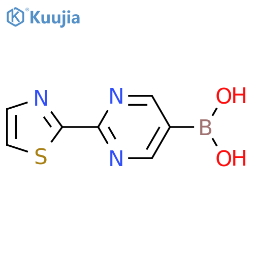 (2-(thiazol-2-yl)pyrimidin-5-yl)boronic acid structure