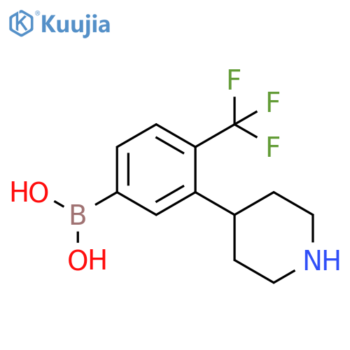 3-(Piperidin-4-yl)-4-trifluoromethylphenylboronic acid structure