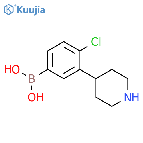 3-(Piperidin-4-yl)-4-chlorophenylboronic acid structure