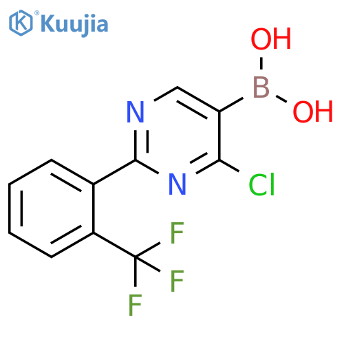 4-Chloro-2-(2-trifluoromethylphenyl)pyrimidine-5-boronic acid structure