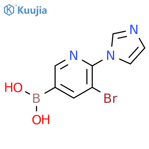 5-Bromo-6-(imidazol-1-yl)pyridine-3-boronic acid structure