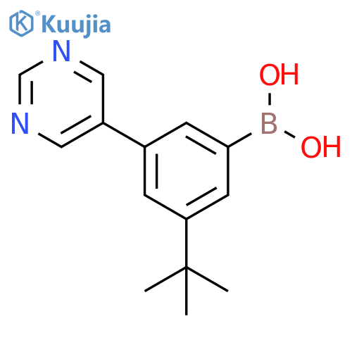 3-(tert-Butyl)-5-(pyrimidin-5-yl)phenylboronic acid structure