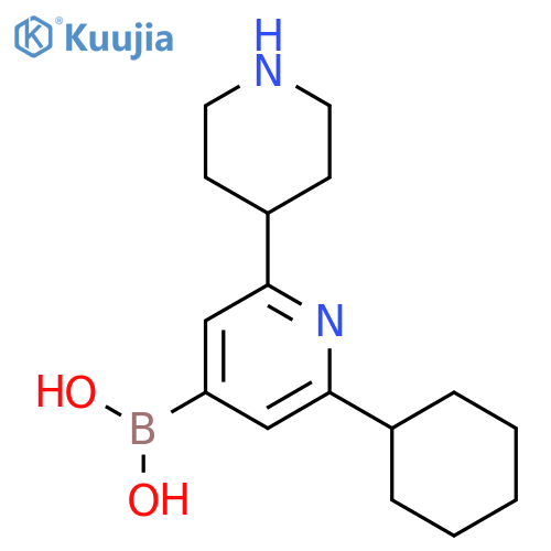 2-Cyclohexyl-6-(piperidin-4-yl)pyridine-4-boronic acid structure