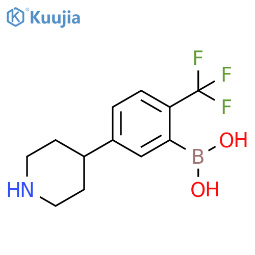 5-(Piperidin-4-yl)-2-trifluoromethylphenylboronic acid structure