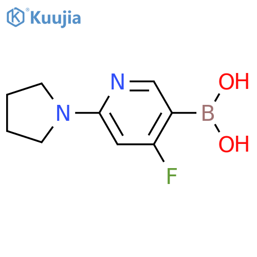 4-Fluoro-2-(pyrrolidino)pyridine-5-boronic acid structure