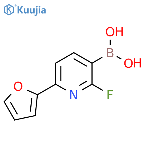 2-Fluoro-6-(2-furyl)pyridine-3-boronic acid structure