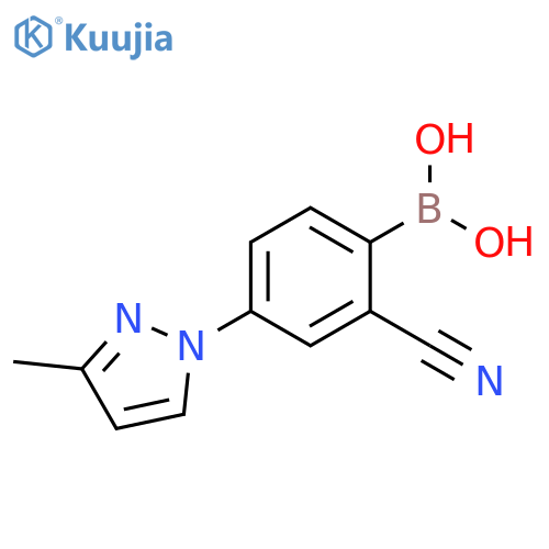2-Cyano-4-(3-methyl-1H-pyrazol-1-yl)phenylboronic acid structure