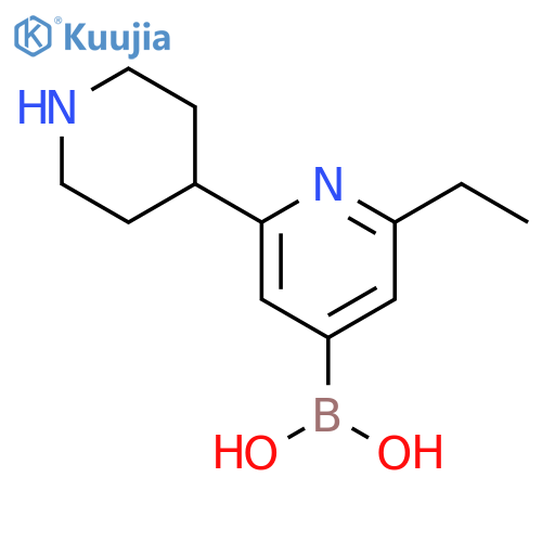 2-Ethyl-6-(piperidin-4-yl)pyridine-4-boronic acid structure