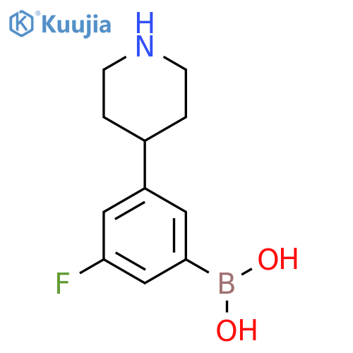 3-Fluoro-5-(piperidin-4-yl)phenylboronic acid structure