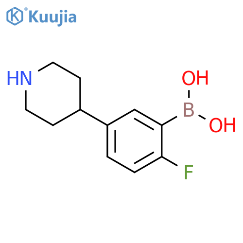 5-(Piperidin-4-yl)-2-fluorophenylboronic acid structure