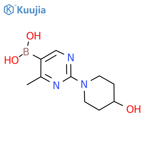 4-Methyl-2-(4-hydroxypiperidino)pyrimidine-5-boronic acid structure