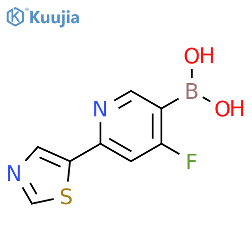 4-Fluoro-2-(thiazol-5-yl)pyridine-5-boronic acid structure