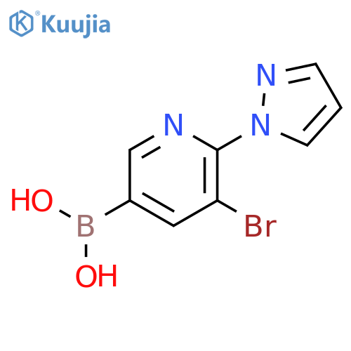 5-Bromo-6-(1H-pyrazol-1-yl)pyridine-3-boronic acid structure