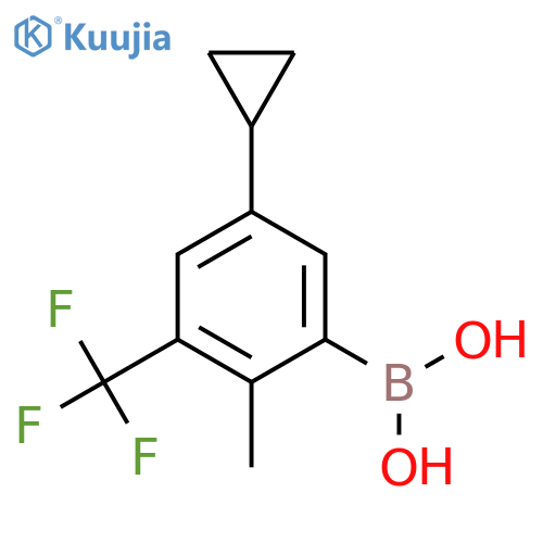 2-Methyl-3-trifluoromethyl-5-cyclopropylphenylboronic acid structure