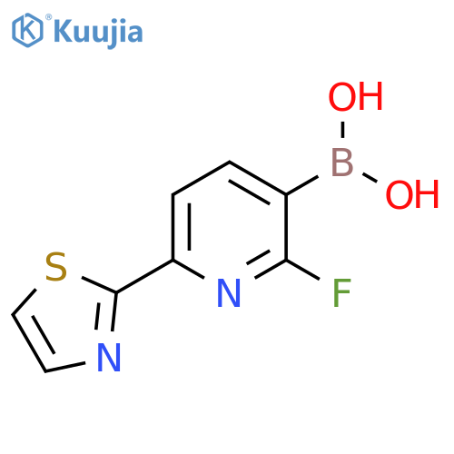 2-Fluoro-6-(thiazol-2-yl)pyridine-3-boronic acid structure