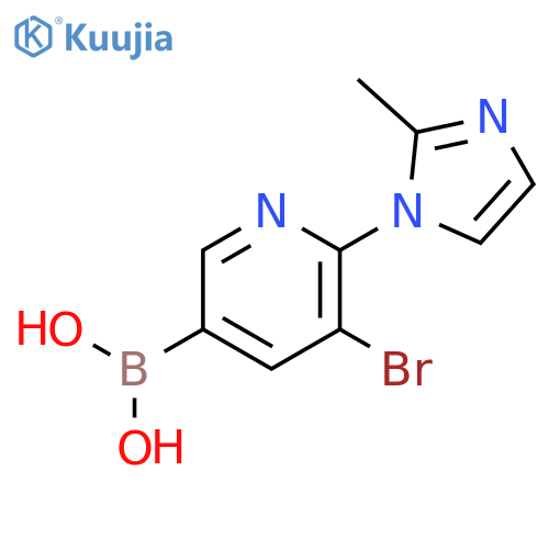 5-Bromo-6-(2-methylimidazol-1-yl)pyridine-3-boronic acid structure