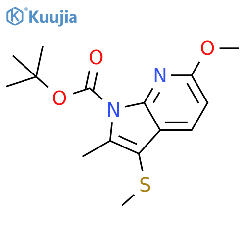 Tert-butyl 6-methoxy-2-methyl-3-methylsulfanylpyrrolo[2,3-b]pyridine-1-carboxylate structure