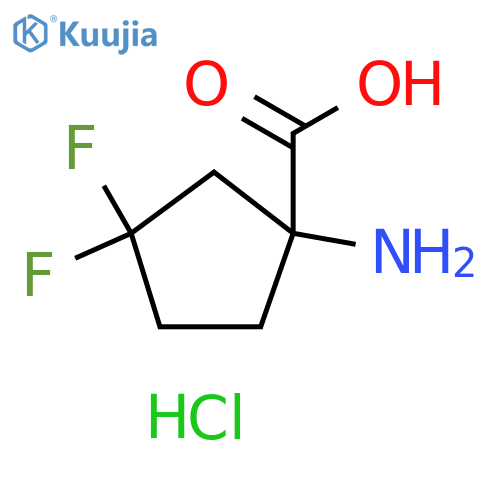 1-amino-3,3-difluoro-cyclopentanecarboxylic acid;hydrochloride structure